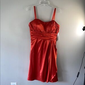Elegant Red Satin Dress